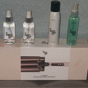 NEW! L’ANGE LE TRIDENTE TITANIUM TRIPLE BARREL WAVING IRON w STYLING PRODUCTS